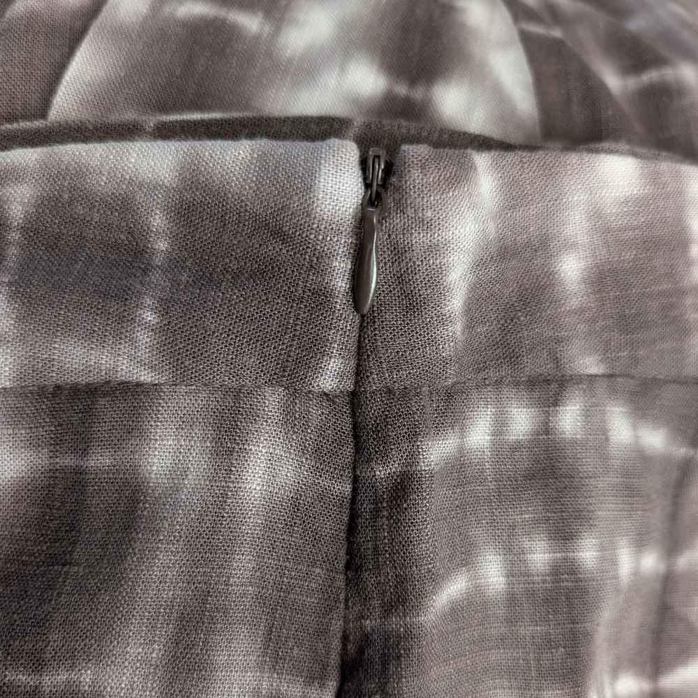 NWOT Zara Linen Blend Tie Dye Wide Leg Pants Wrap Front XL Brown White Boho